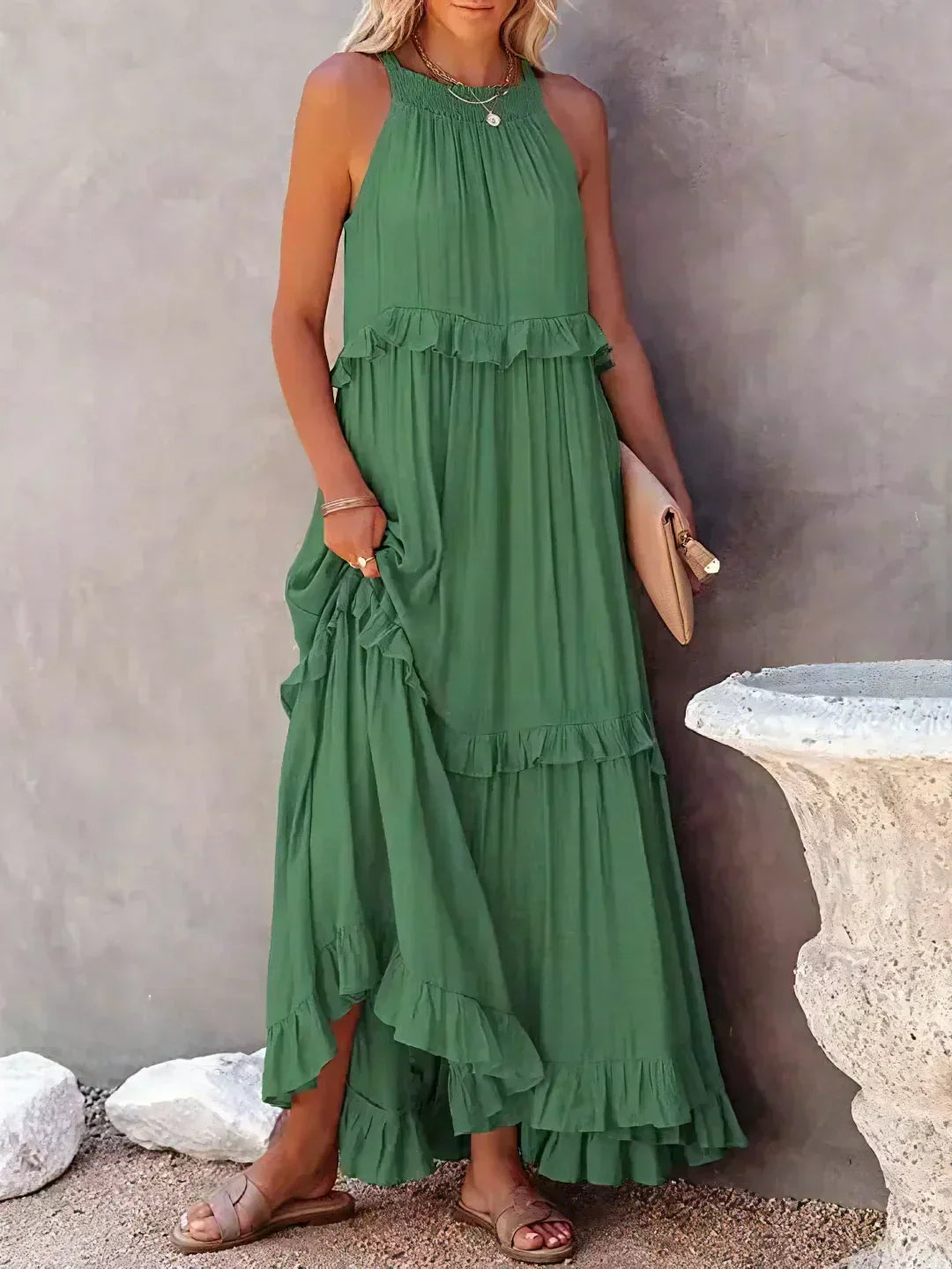 Annabelle | Women's Ruffle Halterneck Summer Dress