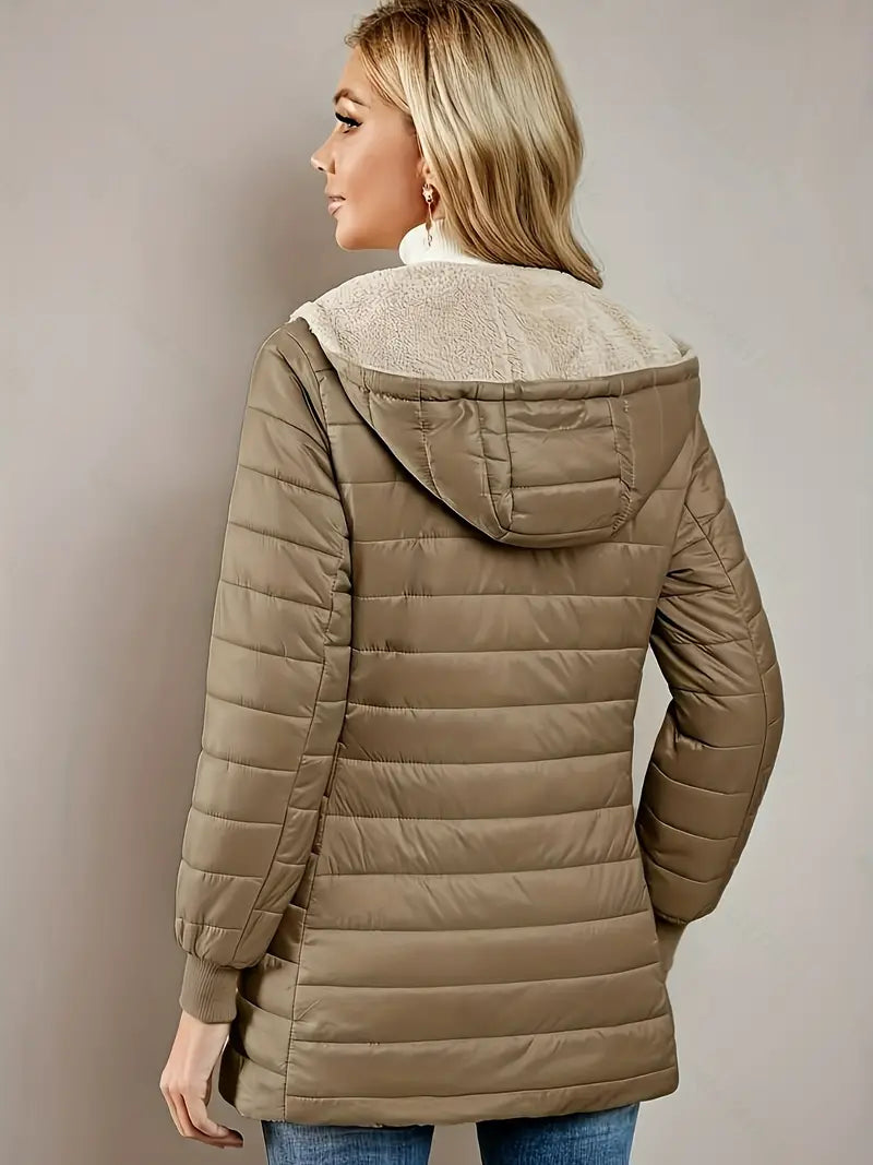 Victoria - Cozy Mid-Length Hooded Jacket Warm and Stylish for Winter