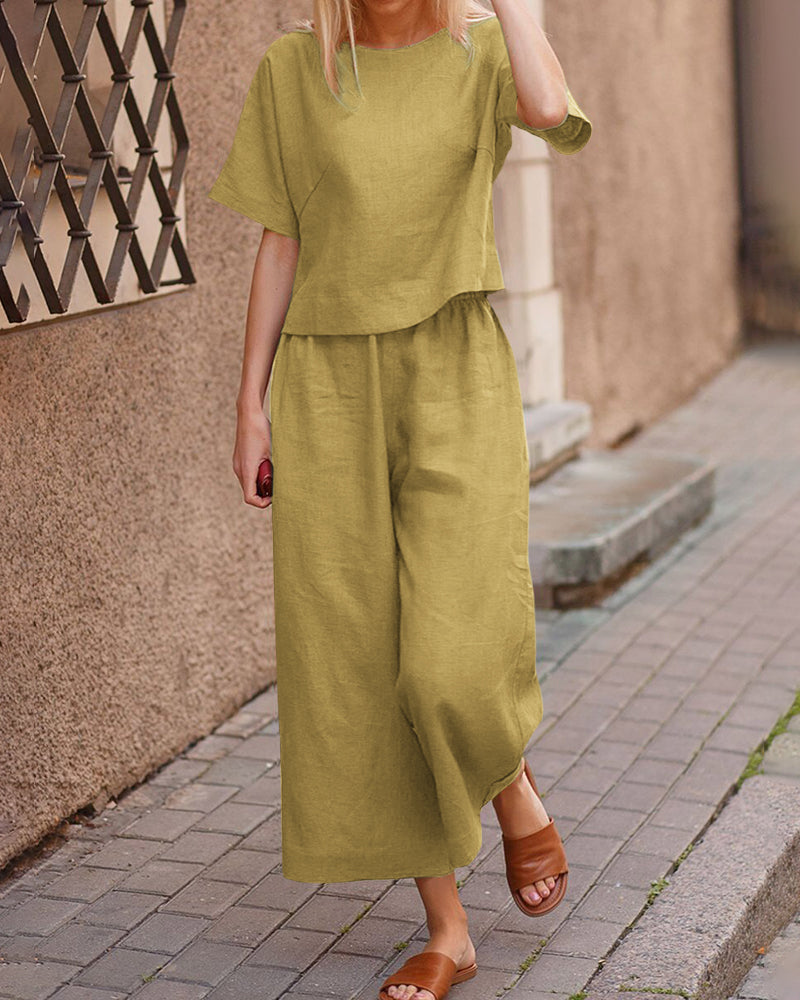 Alanna - Two-Piece Linen Set Relaxed Fit Comfortable and Chic