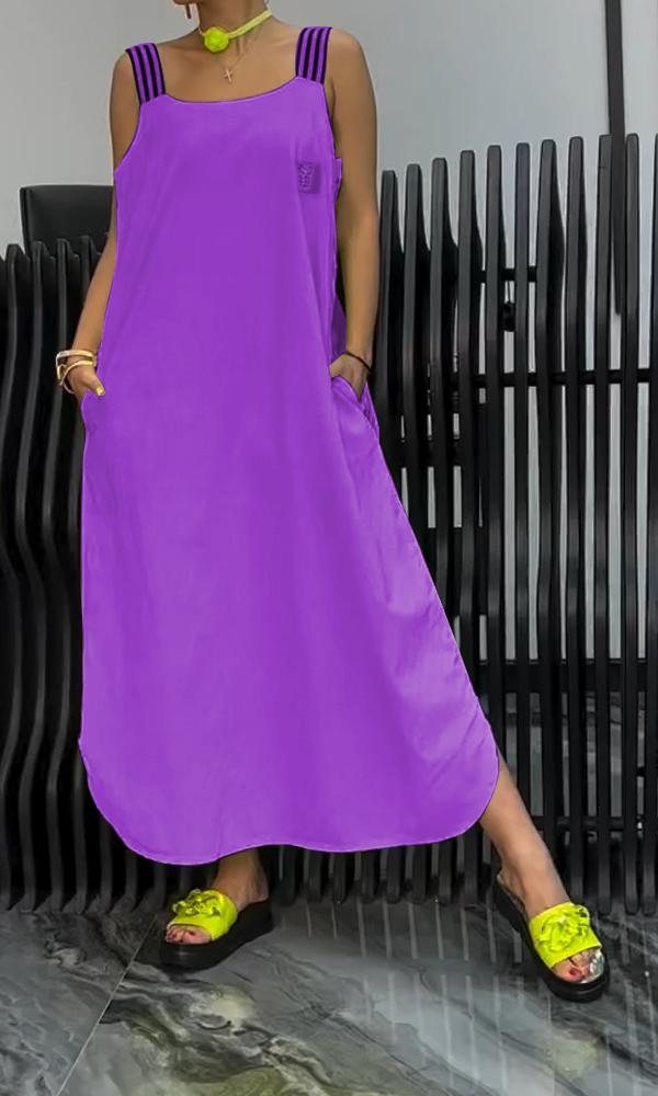 Amelia - Comfortable Sleeveless Maxi Dress with Pockets (Plus Size Available)