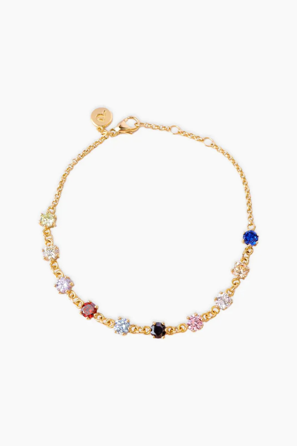 Georgia - Multi-Coloured Stone Gold Bracelet