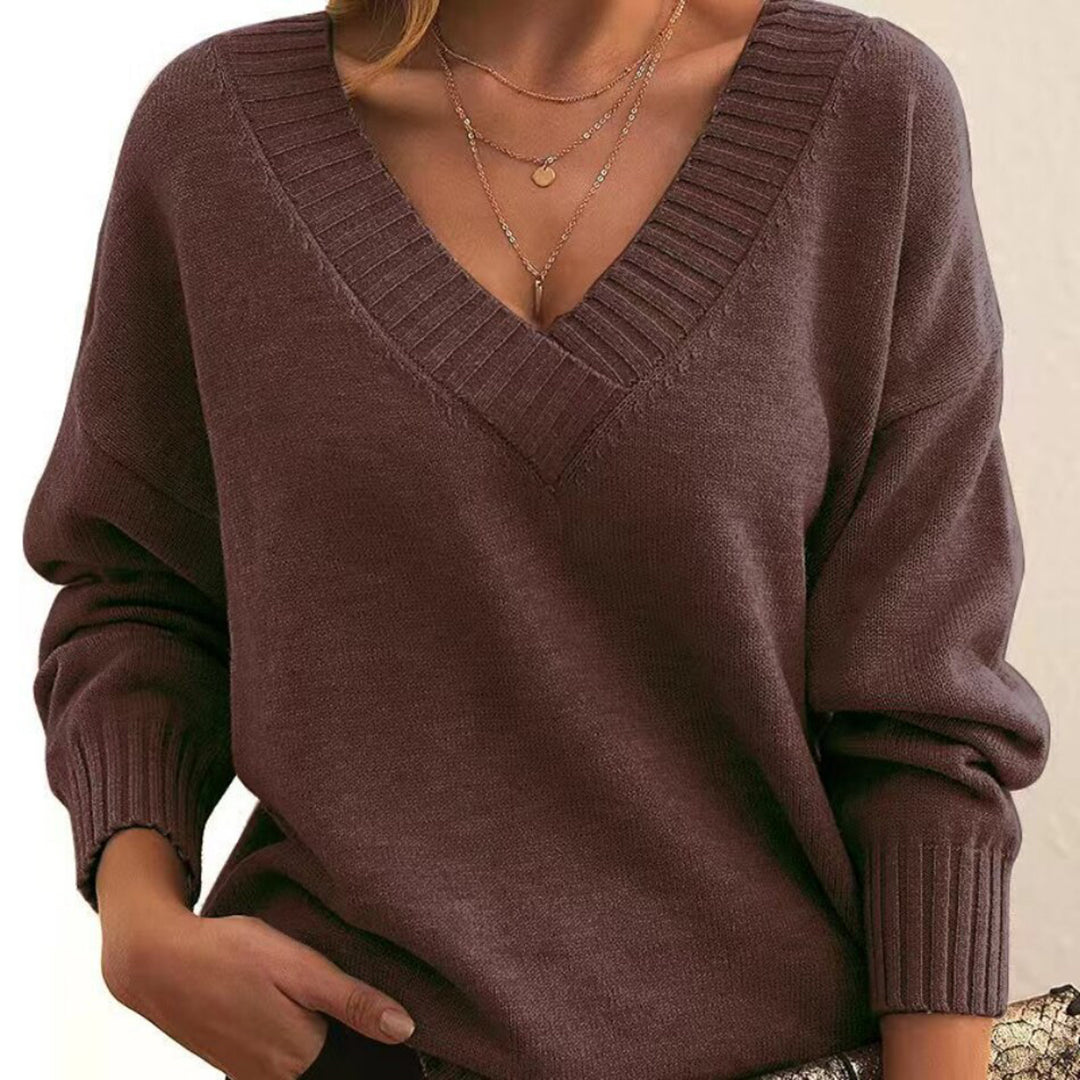 Harlow - V-Neck Knit Sweater Soft, Stylish, and Perfect for Layering