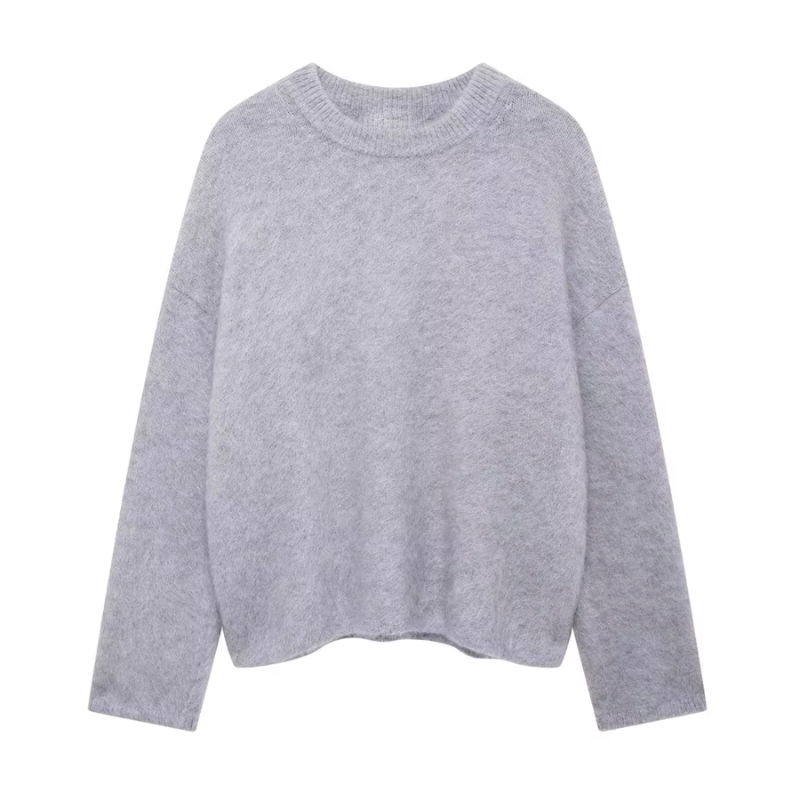 Esme - Solid Sweater with Round Neck