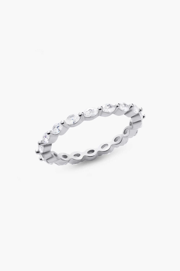 Tilly - Petite Side Marquise Band Minimalist Ring