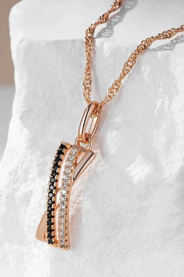 Sophie - Black & White Zircon Pendant Necklace