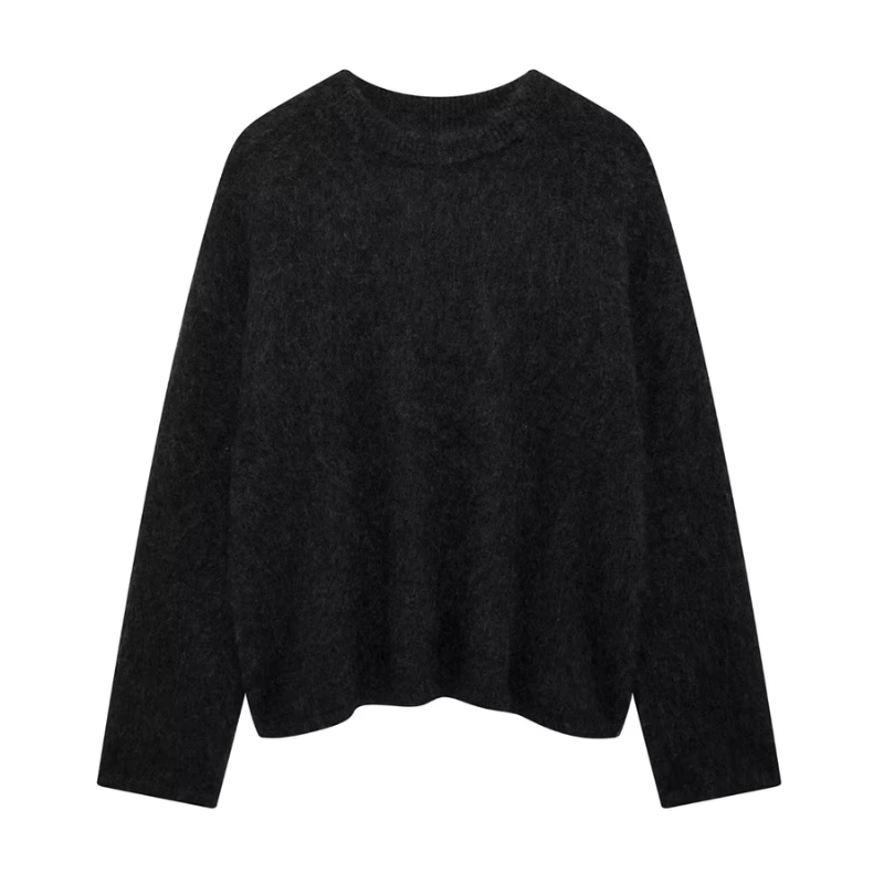 Esme - Solid Sweater with Round Neck