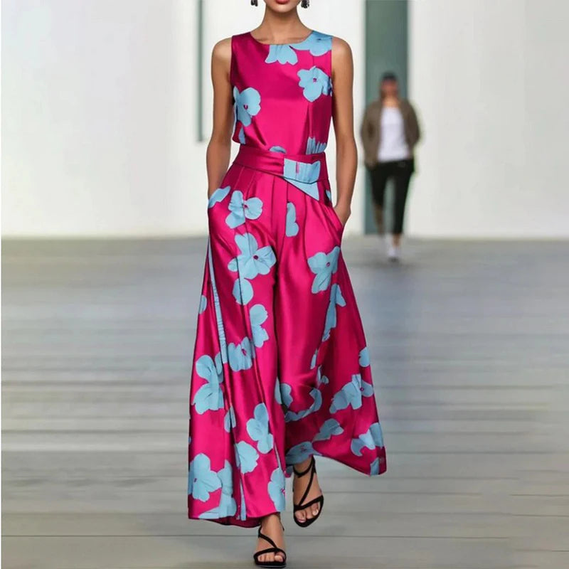 Margot - Sexy Floral Print Sleeveless Maxi Dress Elegant and Vibrant