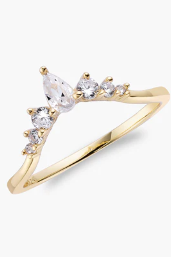 Vienna - V-Shaped Wishbone Stacking Ring