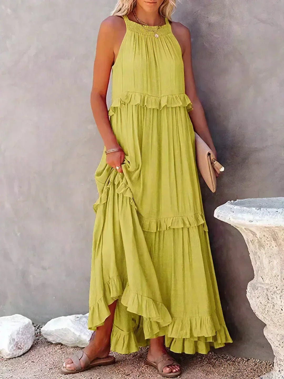 Annabelle | Women's Ruffle Halterneck Summer Dress