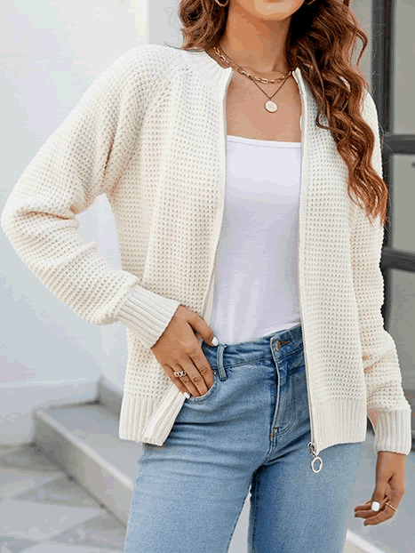 Angelique - Zip-Up Cardigan