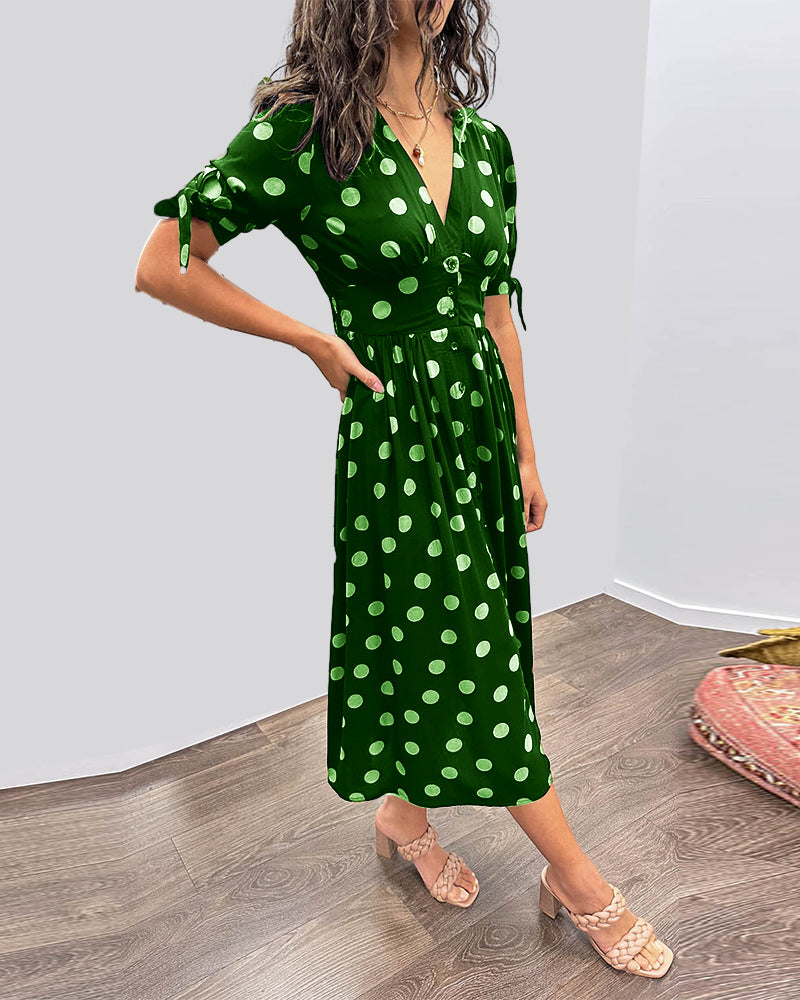 Daisy - Classy Polka Dot Dress Elegant Vintage-Inspired Midi Dress