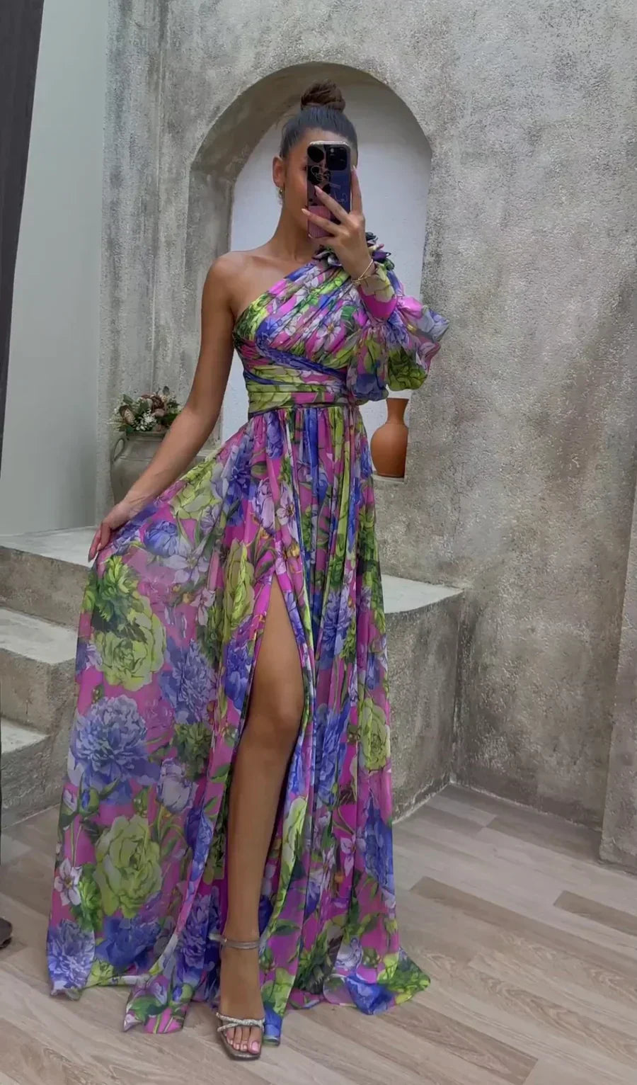 Flora | Women's One Shoulder Floral Dress