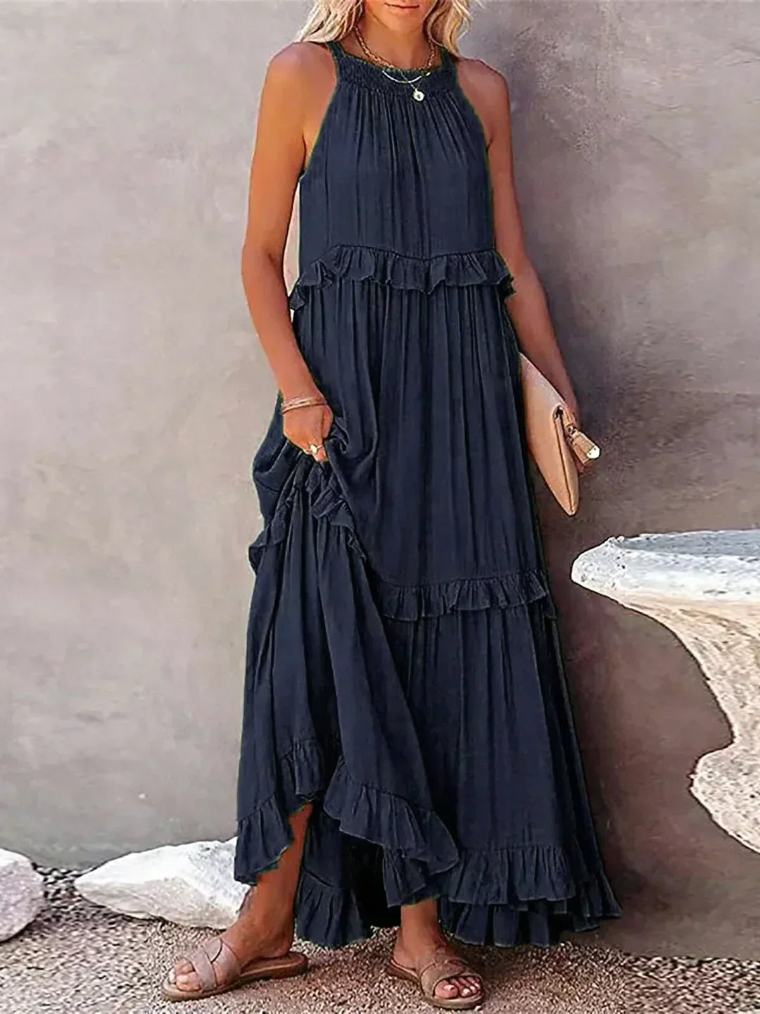 Annabelle | Women's Ruffle Halterneck Summer Dress