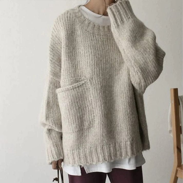 Henrietta - Elegant Oversized Pocket Sweater Modern Winter Style