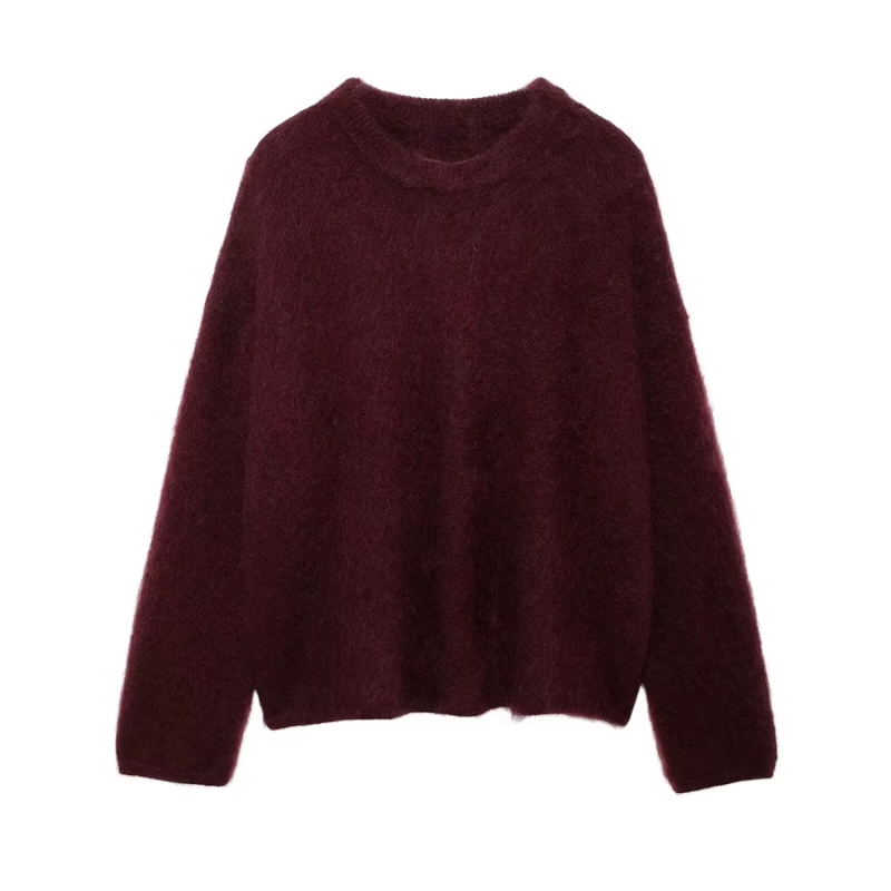 Esme - Solid Sweater with Round Neck