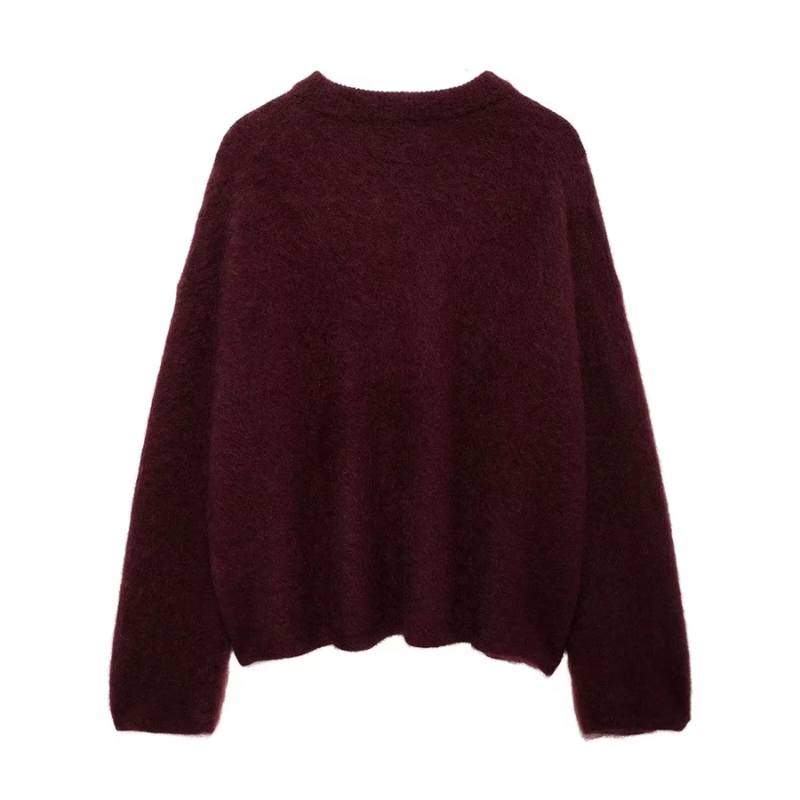 Esme - Solid Sweater with Round Neck