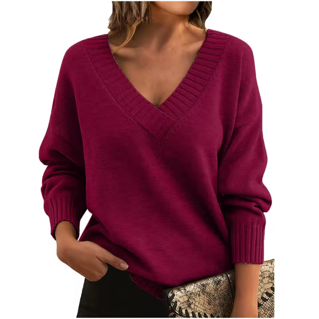 Harlow - V-Neck Knit Sweater Soft, Stylish, and Perfect for Layering