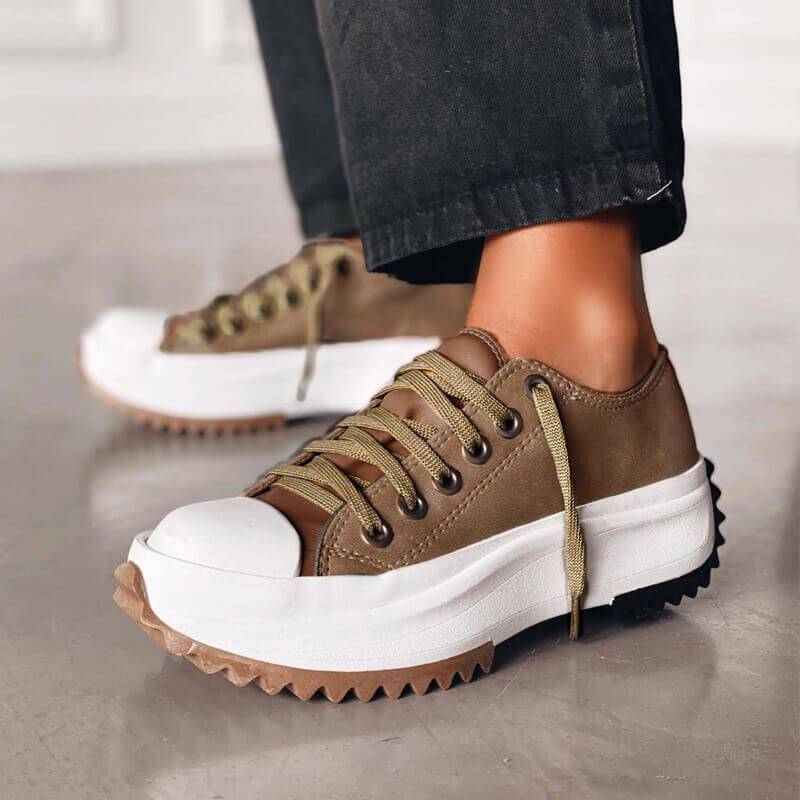 Lior - Chunky Platform Lace-Up Sneakers Unisex Leather Shoes