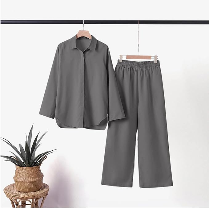 Mira - Women's Linen Relaxed Loungewear Set (Plus Size Available)