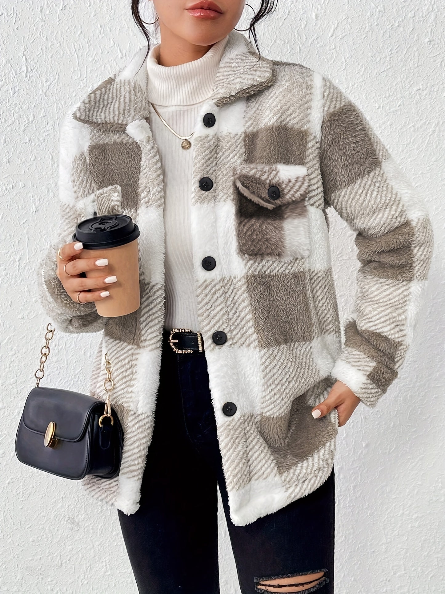 Eleanora - Plaid Pattern Winter Jacket