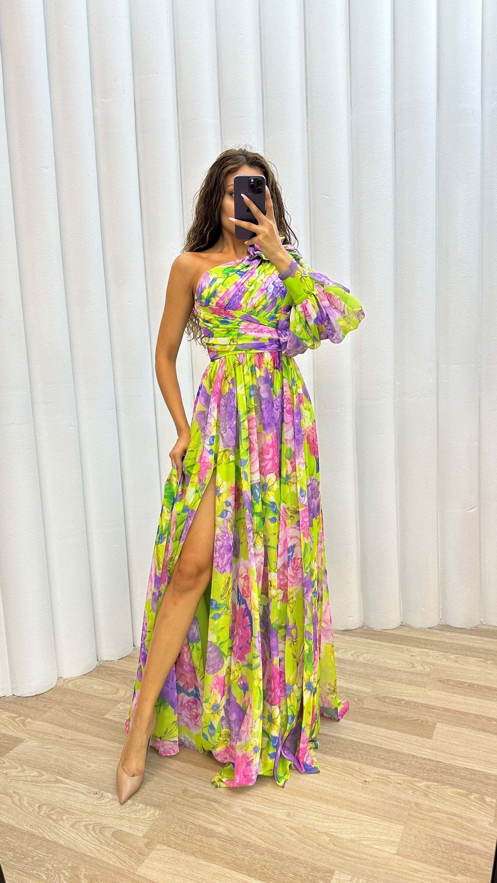 Flora | Women's One Shoulder Floral Dress