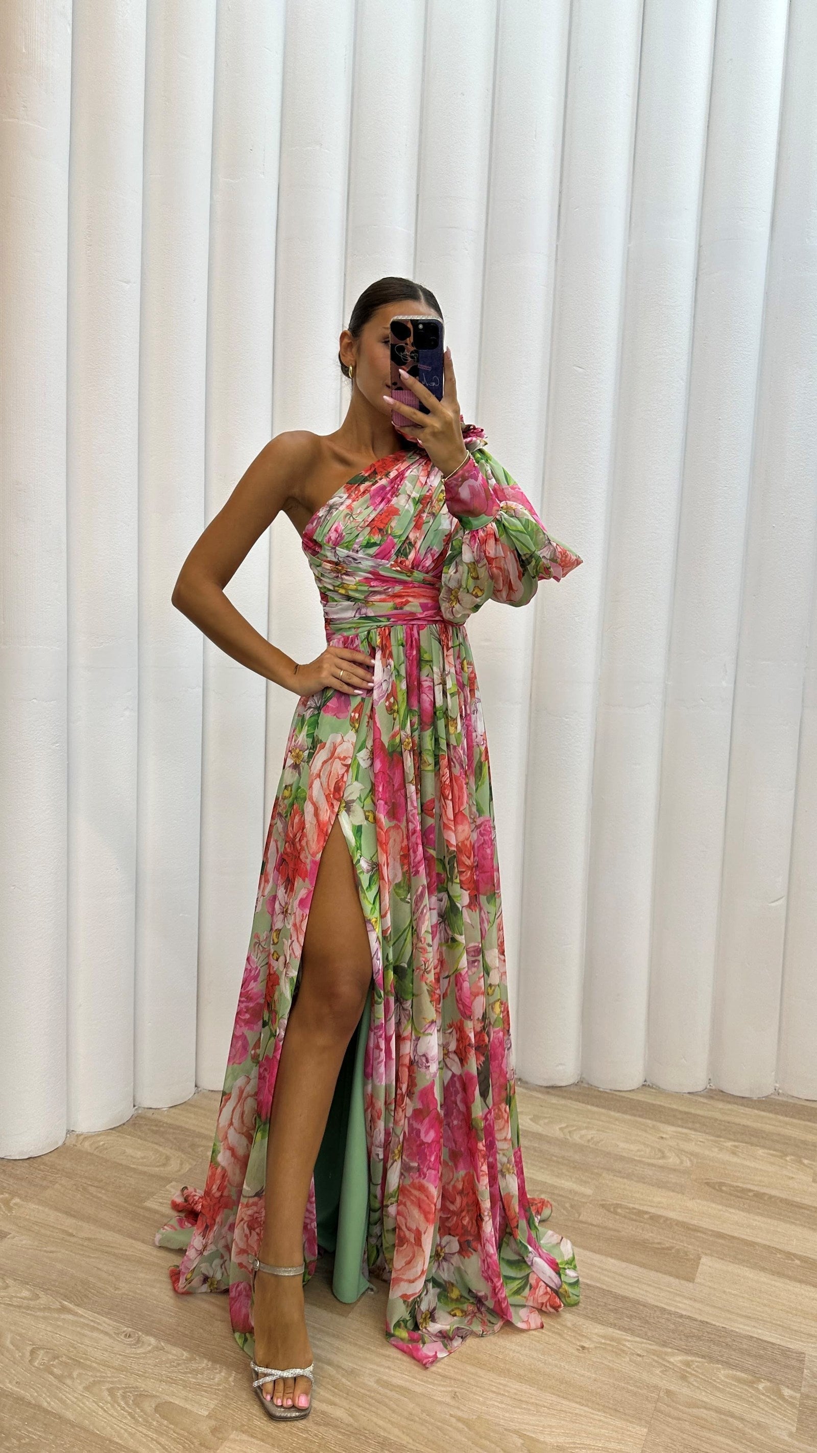 Flora | Women's One Shoulder Floral Dress