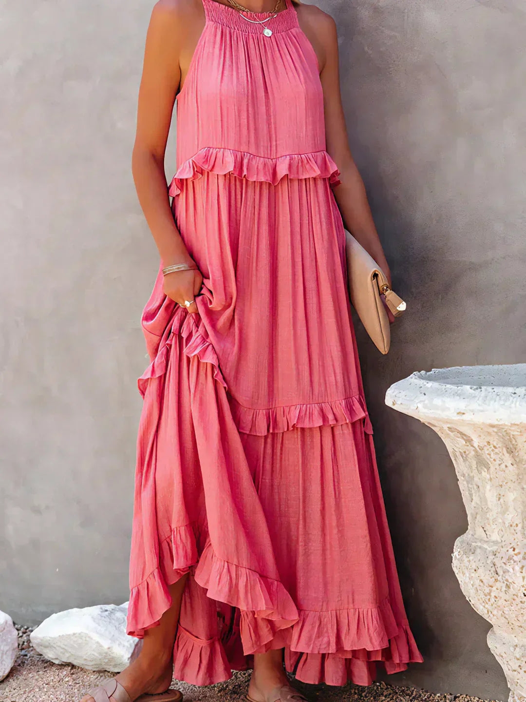 Annabelle | Women's Ruffle Halterneck Summer Dress
