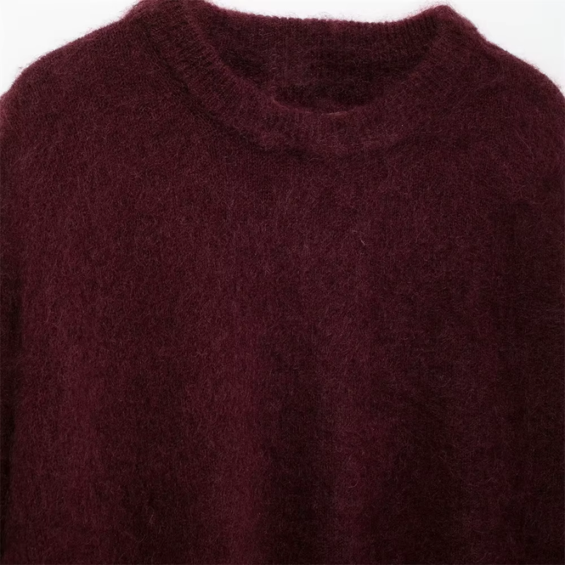 Esme - Solid Sweater with Round Neck