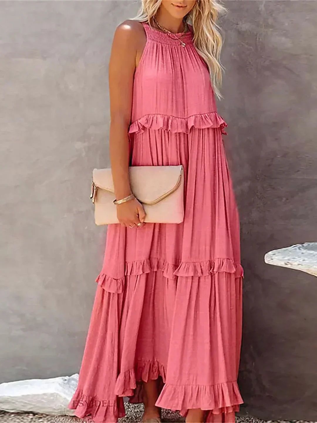 Grace - Halter Ruffle Maxi Dress for Women