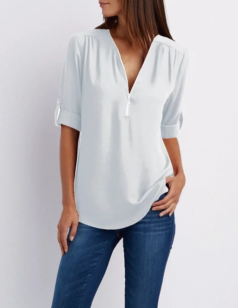 Saskia - Long Sleeve Blouse (Plus Size Available)