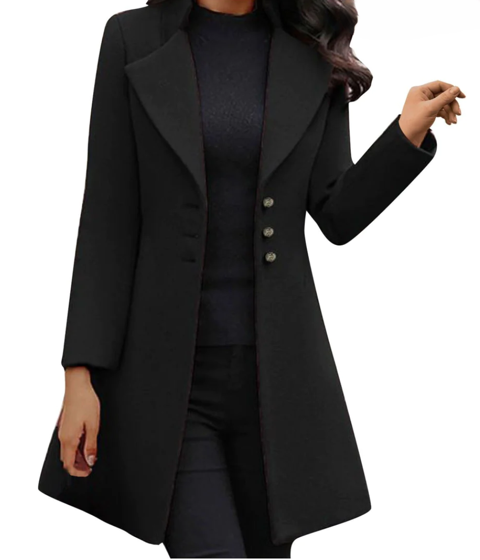 Audrina - Italian Wool Coat with Long Sleeves