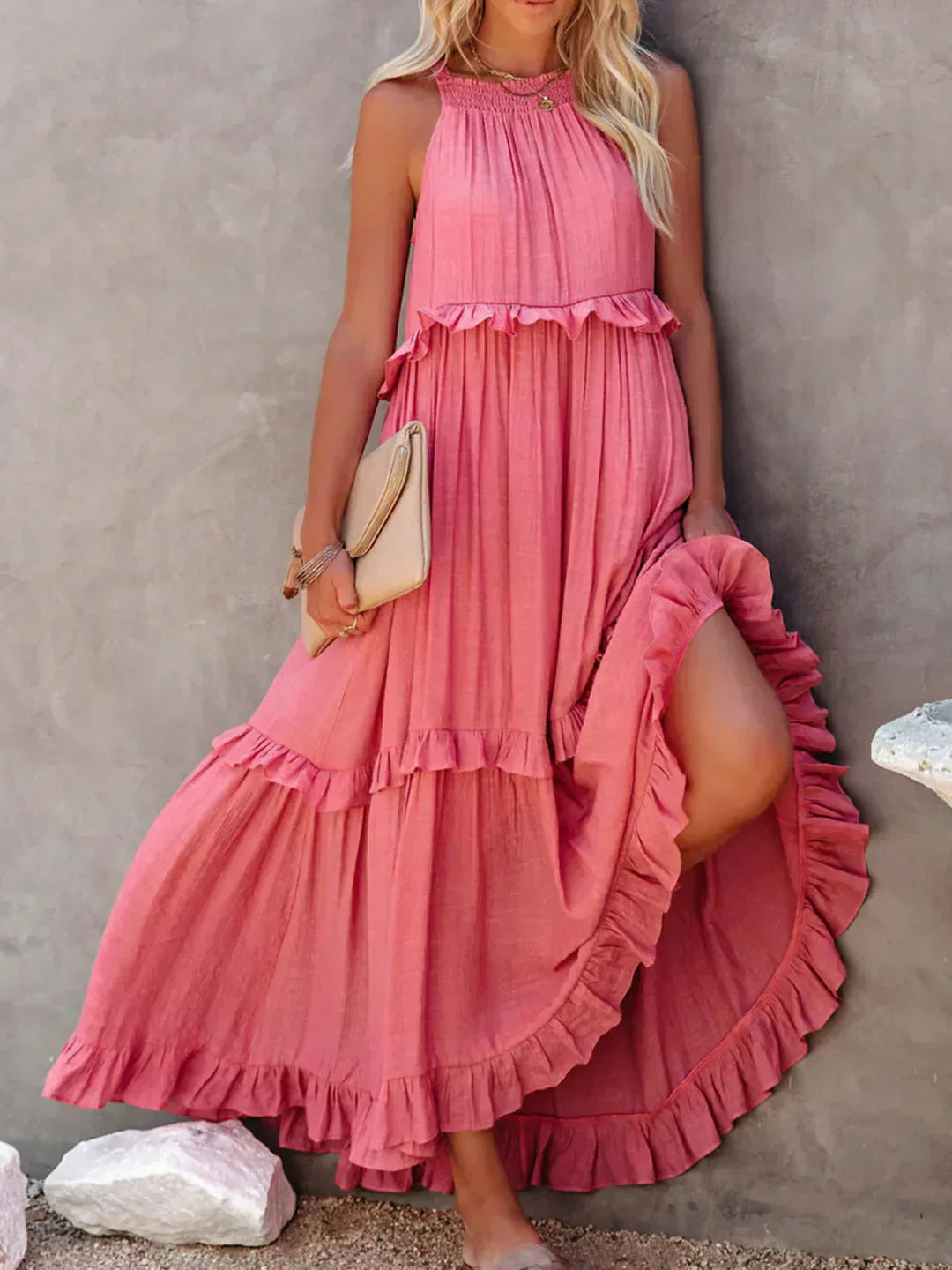 Grace - Halter Ruffle Maxi Dress for Women