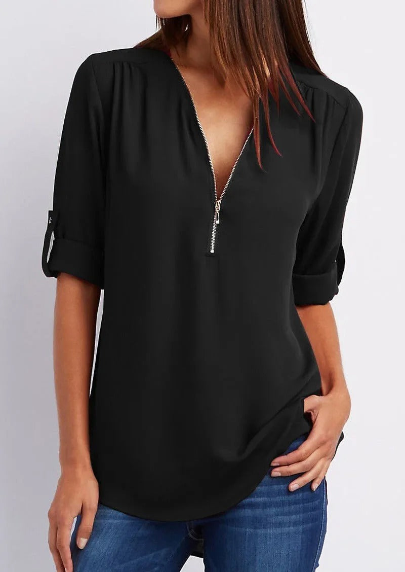 Saskia - Long Sleeve Blouse (Plus Size Available)