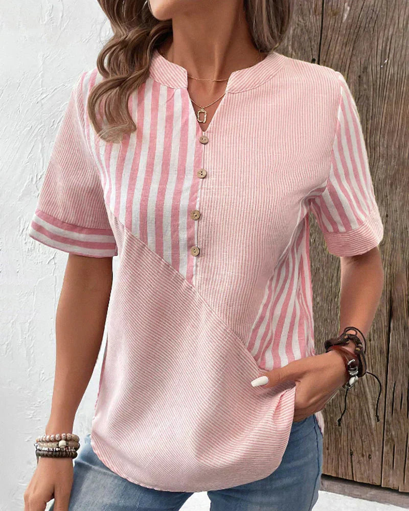 Seraphina - Soft Striped Blouse (Plus Size Available)