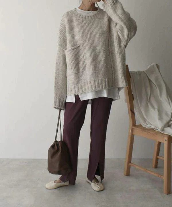 Henrietta - Elegant Oversized Pocket Sweater Modern Winter Style