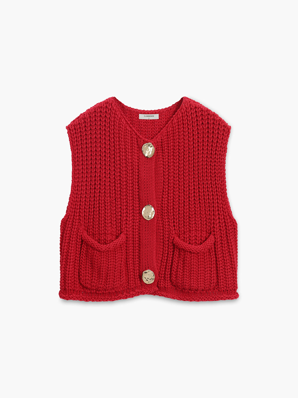 Delphine - Cozy Button-Down Knit Vest Casual Cotton-Blend