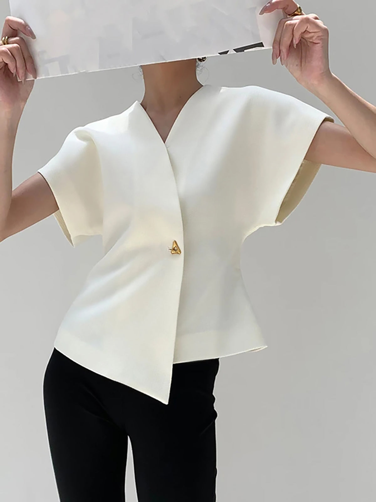 Callie - V-Neck Button Blouse