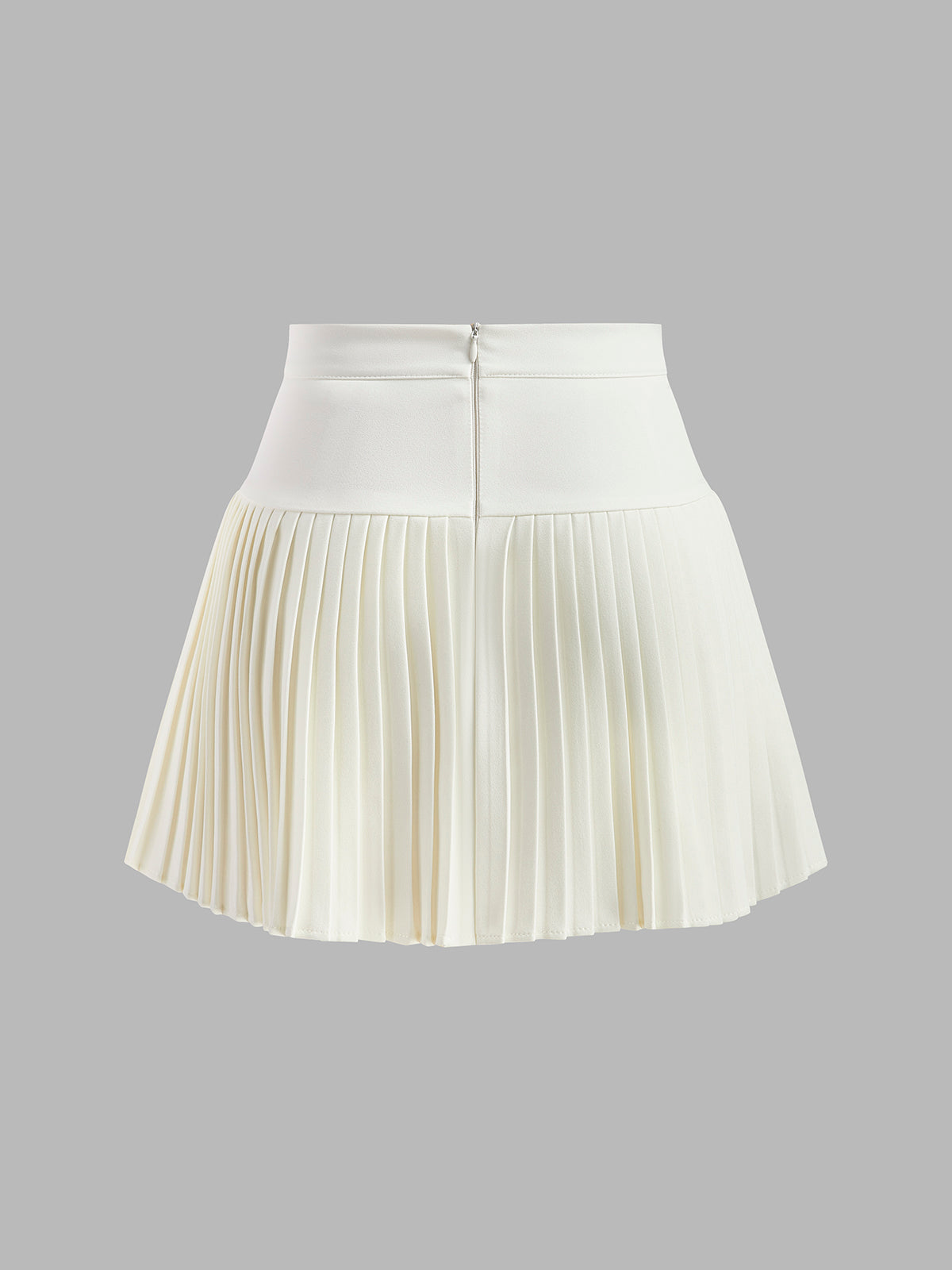 Mabel - Metal Letter Pleated Mini Skirt