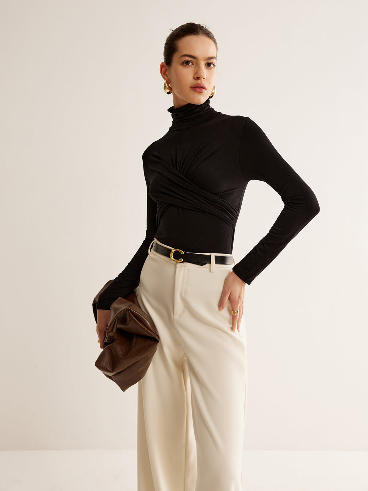 Sylvie - Black Turtleneck Top Elegant and Versatile for Any Occasion