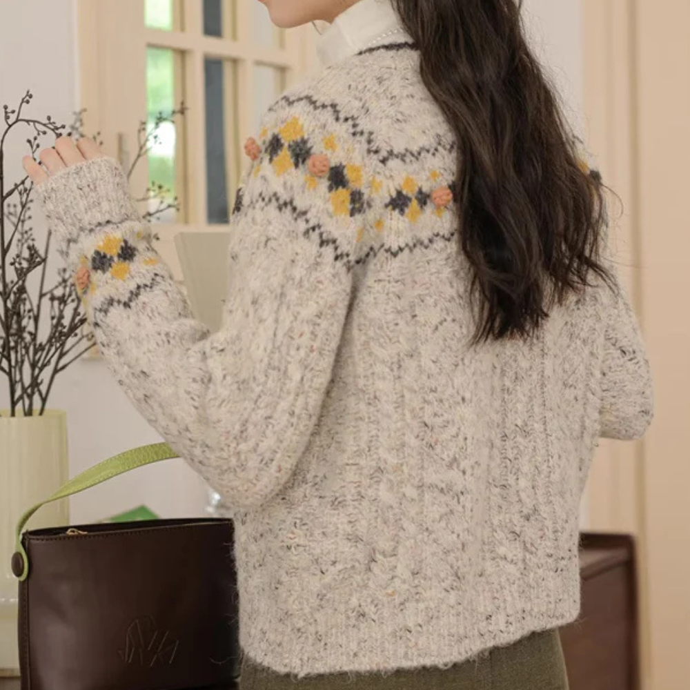 Abigail - Nordic Knit Cardigan Cozy Pattern for Warmth and Style