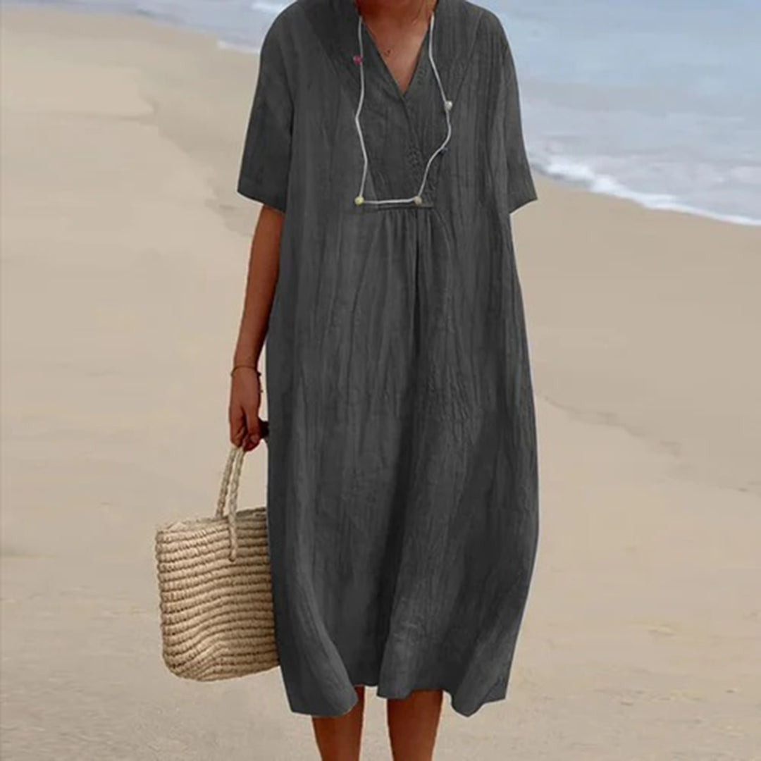 Alethea - Relaxed Beach Dress Linen Summer Dress