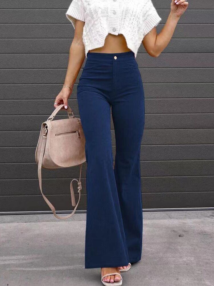 Geneva - Flared Corduroy Pants Trendy Comfortable Bell-Bottom Pants