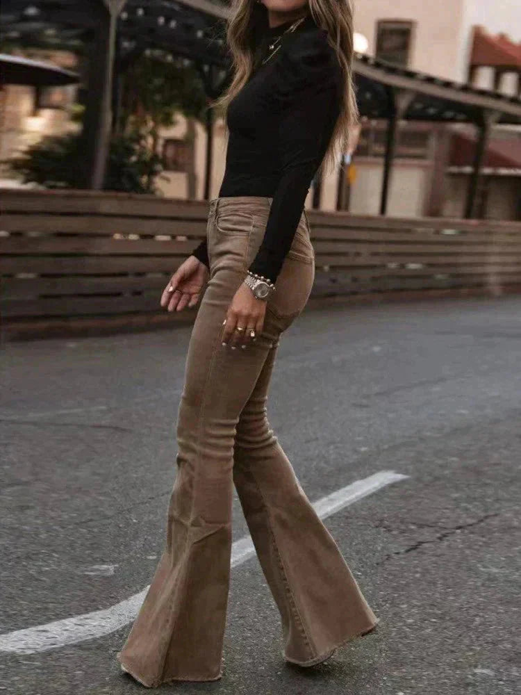 Geneva - Flared Corduroy Pants Trendy Comfortable Bell-Bottom Pants