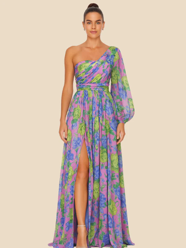 Flora | Women's One Shoulder Floral Dress