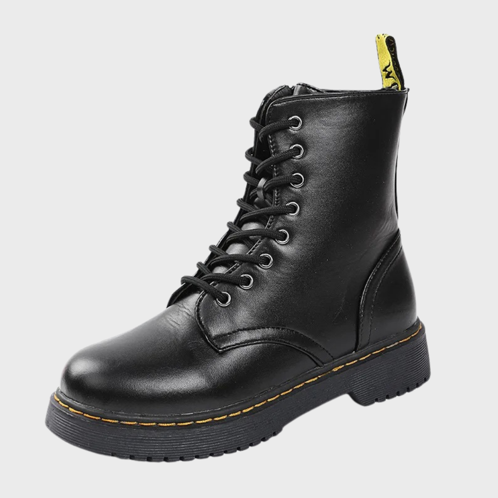 Ruby - Durable Synthetic Leather Combat Boots for Everyday Wear