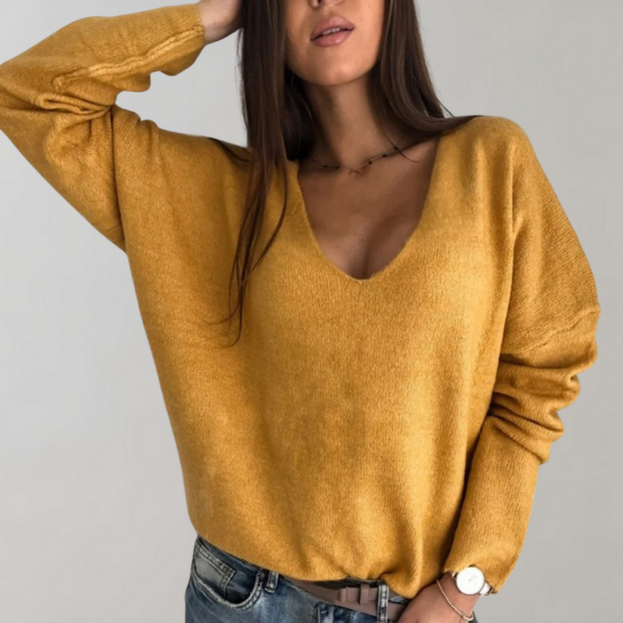 Ayla - V-Neck Knit Soft Sweater