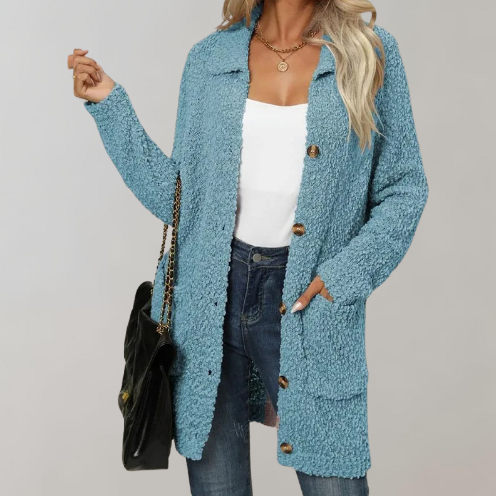 Delilah - Women's Casual Long Cardigan with Pockets