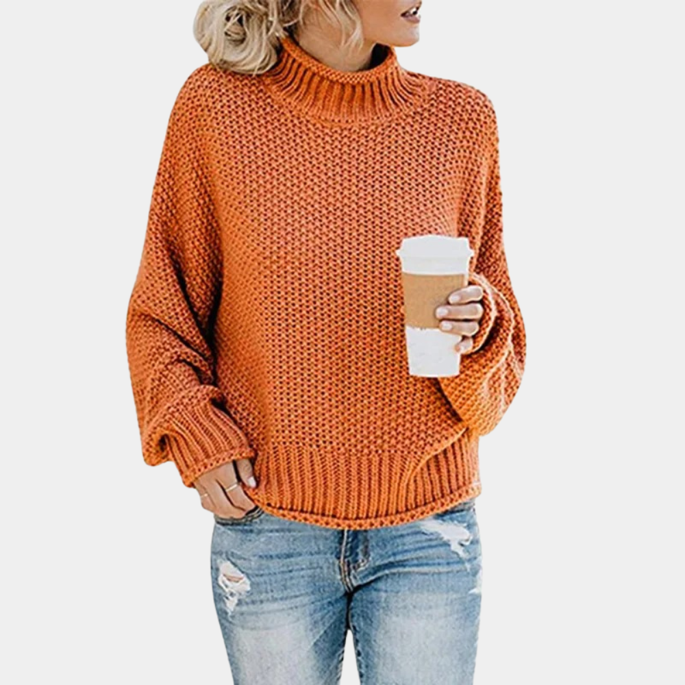 Lucia - Chunky Knit Turtleneck Warm Sweater