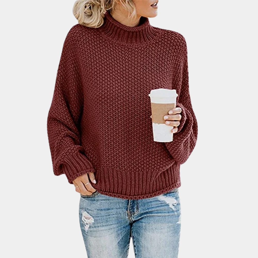 Lucia - Chunky Knit Turtleneck Warm Sweater