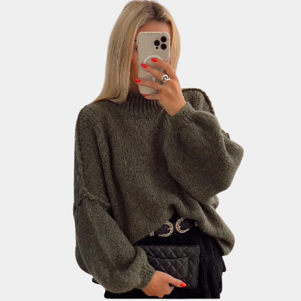 Imogen - Oversized Knit Sweater with Balloon Sleeves